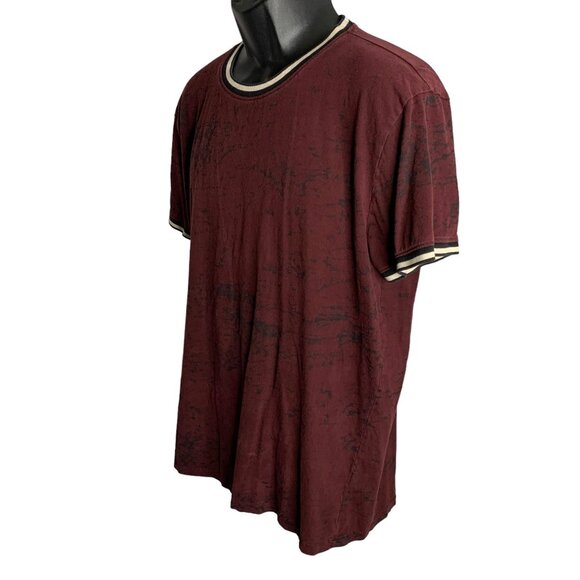 Five Point Ind Short Sleeve Ringer T Shirt XL Red Black Marbled Stretch Cotton - Picture 3 of 5